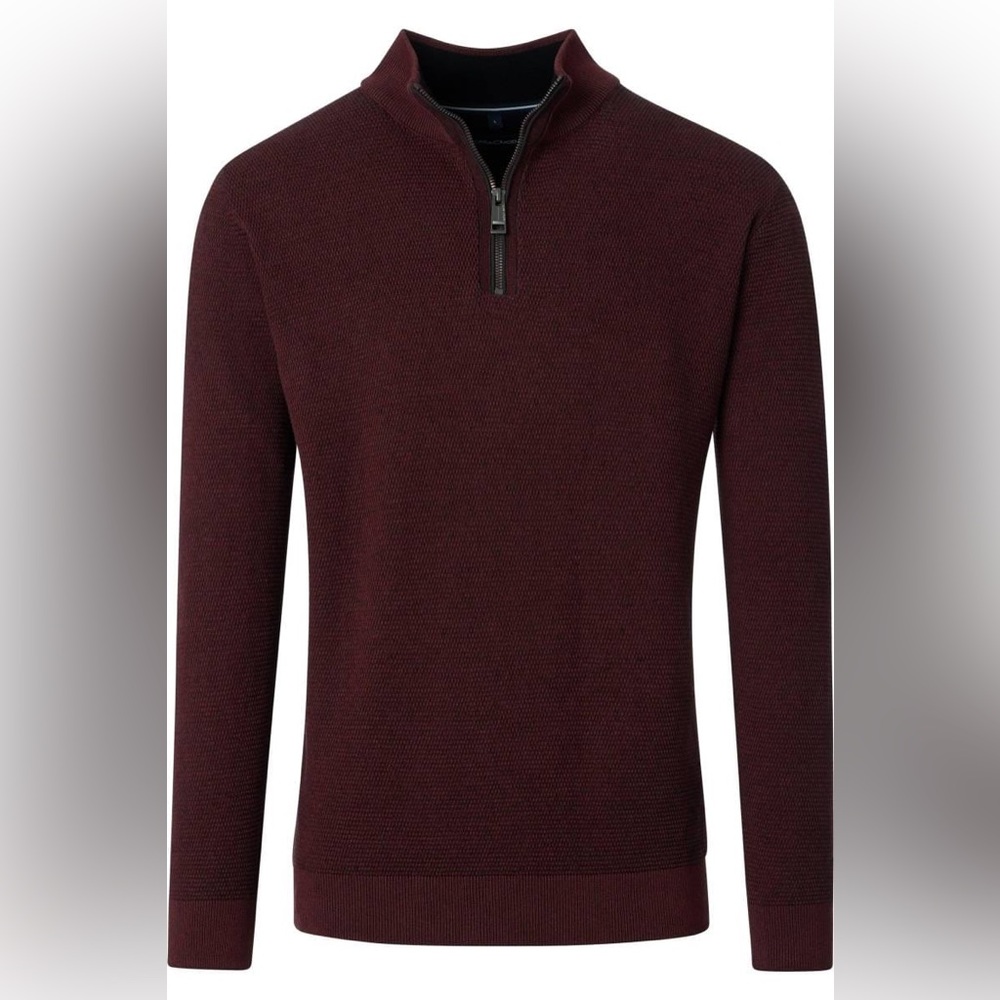 Casa Moda - Chocolate Truffle Quarter Zip Knitwear 454479000 485 Size M